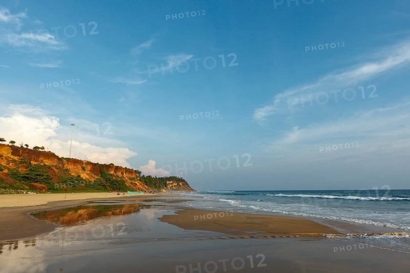 Varkala beach on sunset. Kerala