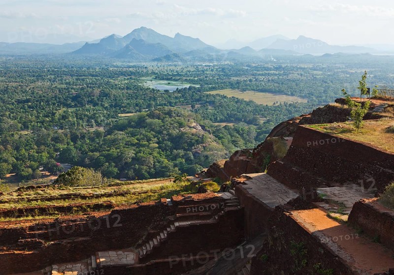 View and ruins on top of Sigiriya rock. Sri Lanka