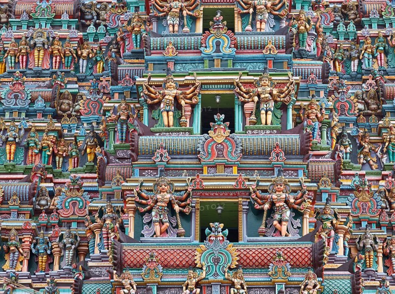 Sculptures on Hindu temple gopura