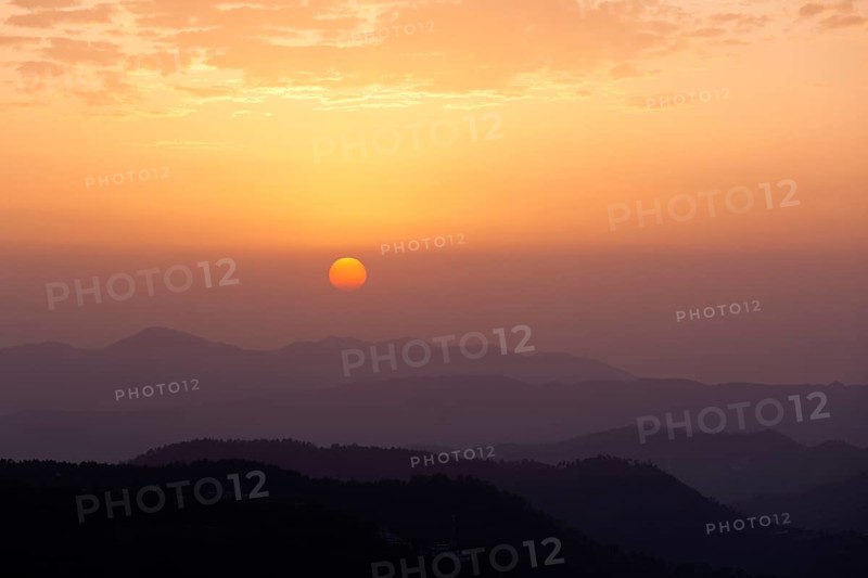 Sunset in Himalayas. Shimla