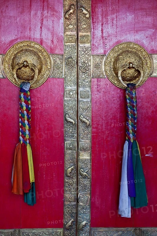 Door handles on gates of Ki monastry. Spiti Valley