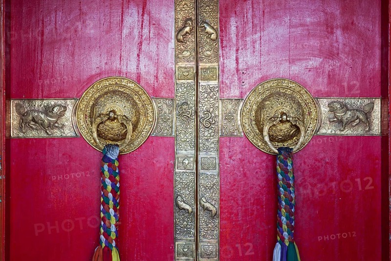 Door handles on gates of Ki monastry. Spiti Valley