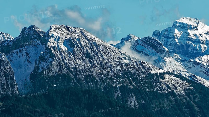 Snow-covered mountain peaks