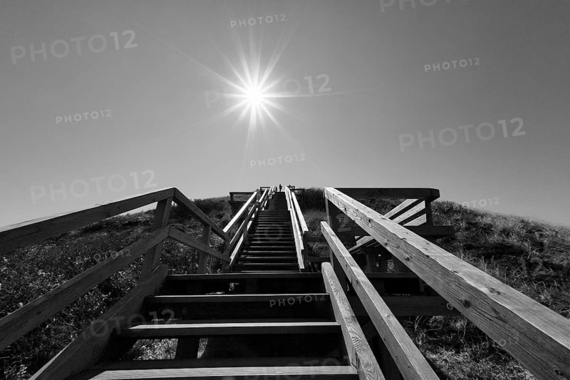 Wooden stairs to the viewing platform of the Uwe Duene