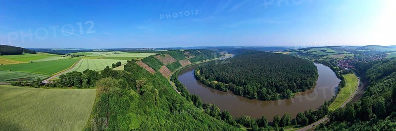 Aerial view Panorama of the Mainschleife near Wertheim