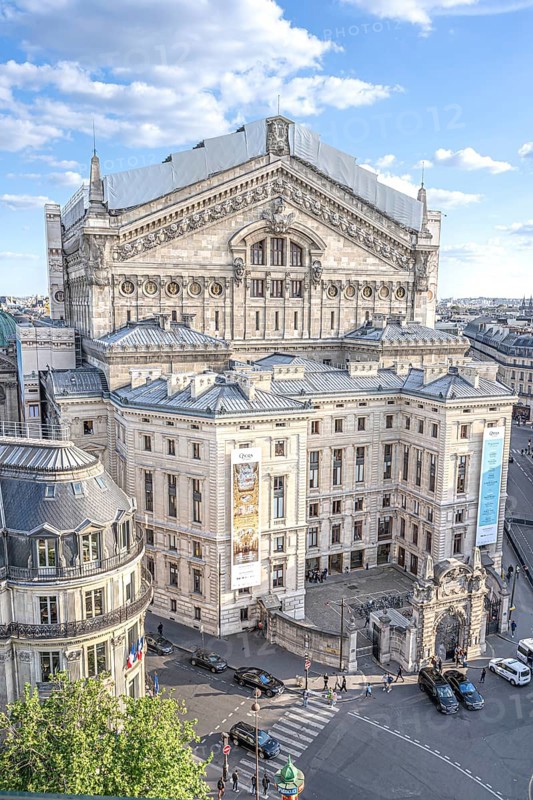 View of the historic Opera Garnier building in Paris