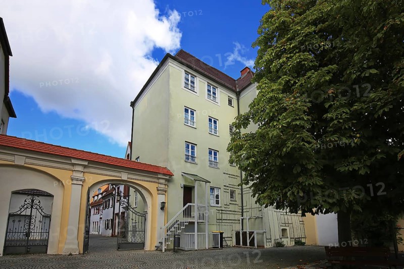 Former powder tower in the centre of Guenzburg. Guenzburg