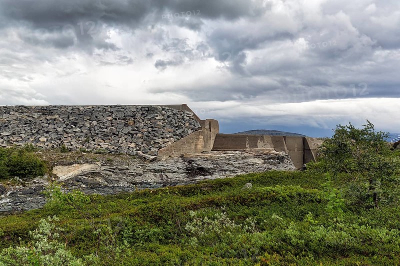 Dam at the hydroelectric power plant power station