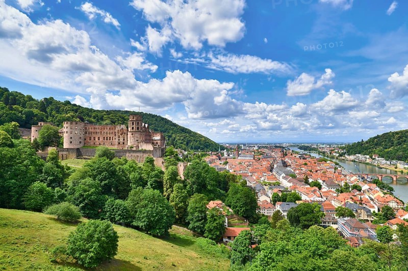 View on Heidelberg castle and old historic city center