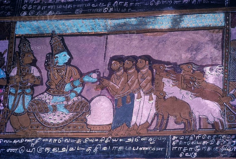 16th century Ramayana epic murals in Alagar Kovil
