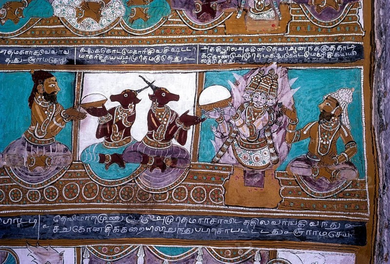 16th century Ramayana epic murals in Alagar Kovil