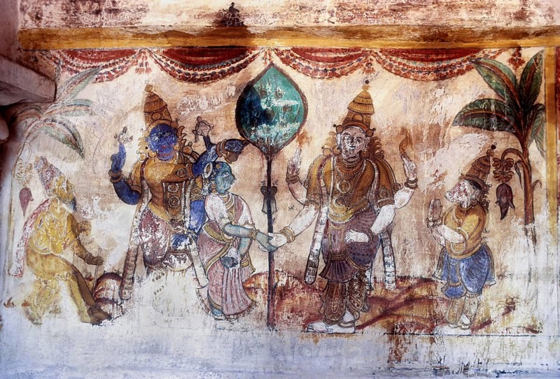 19th century Maratha Paintings on Brihadeshwara