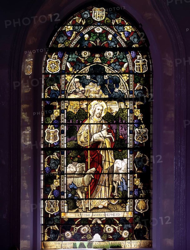 Stained Glass in St. Stephen`s Church 1830 A. D in Ooty Udhagamandalam