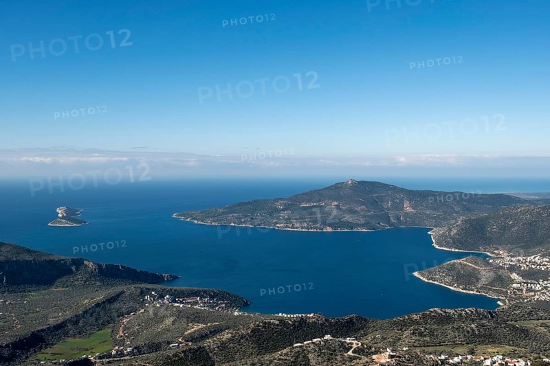 View to Kalkan district of Antalya from Bezirgan road