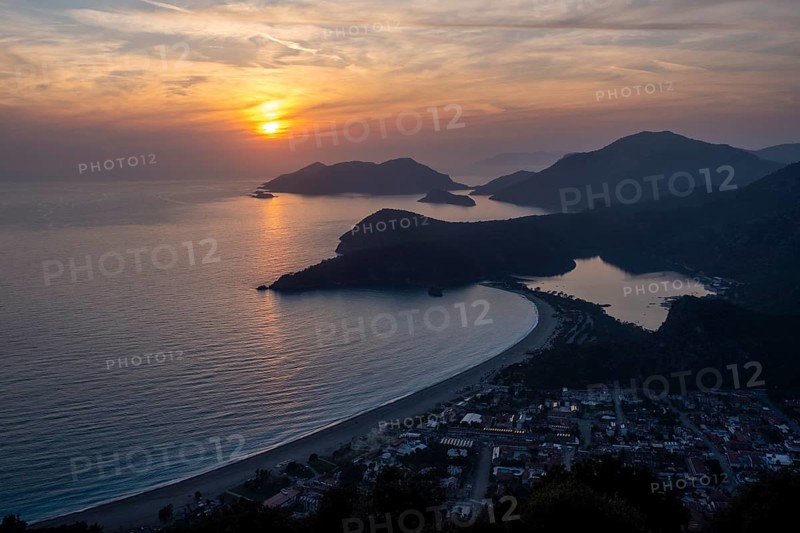 View of Oeluedeniz from the Lycian Way at sunset