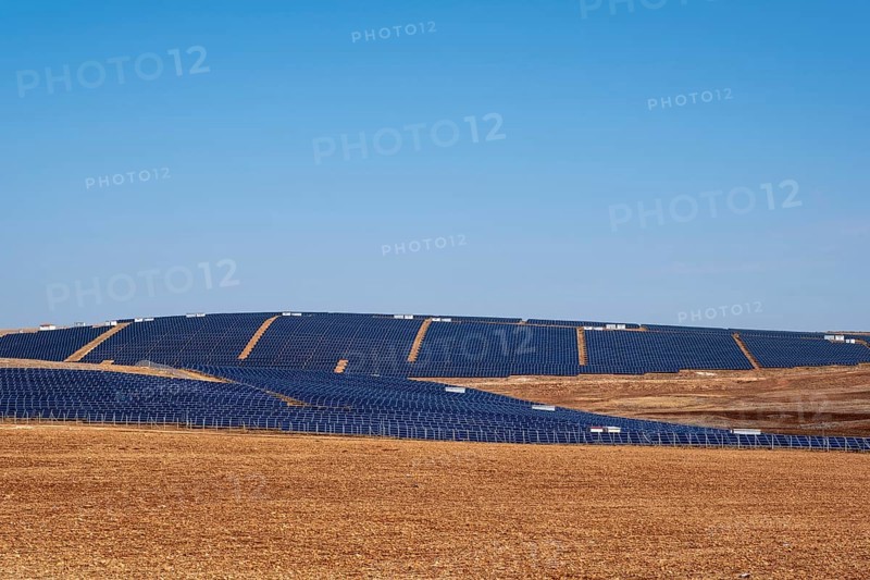 Solar panels on field for solar energy near Sanliurfa