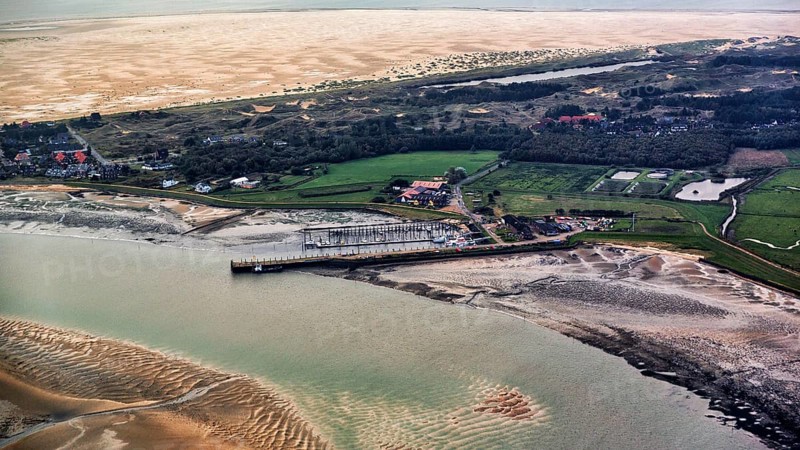 Coastline with maritime harbour