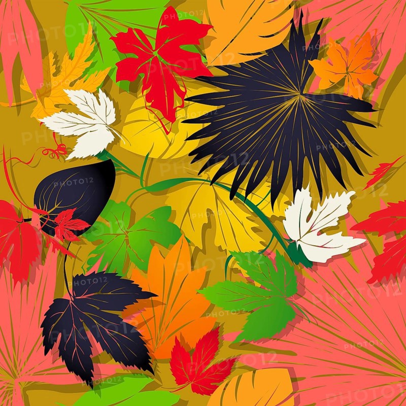 Autumn leaves bed pattern. Vector illustration