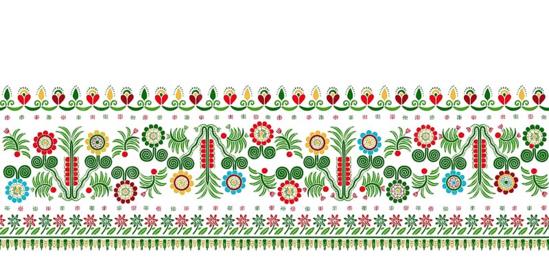Hungarian vector embroidery pattern for borders