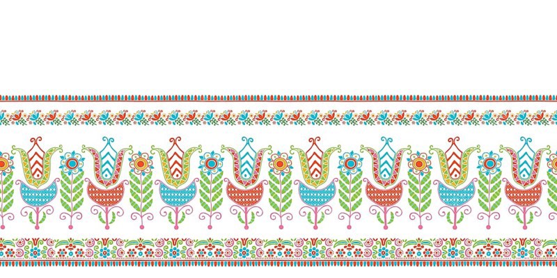 Hungarian vector embroidery pattern for borders
