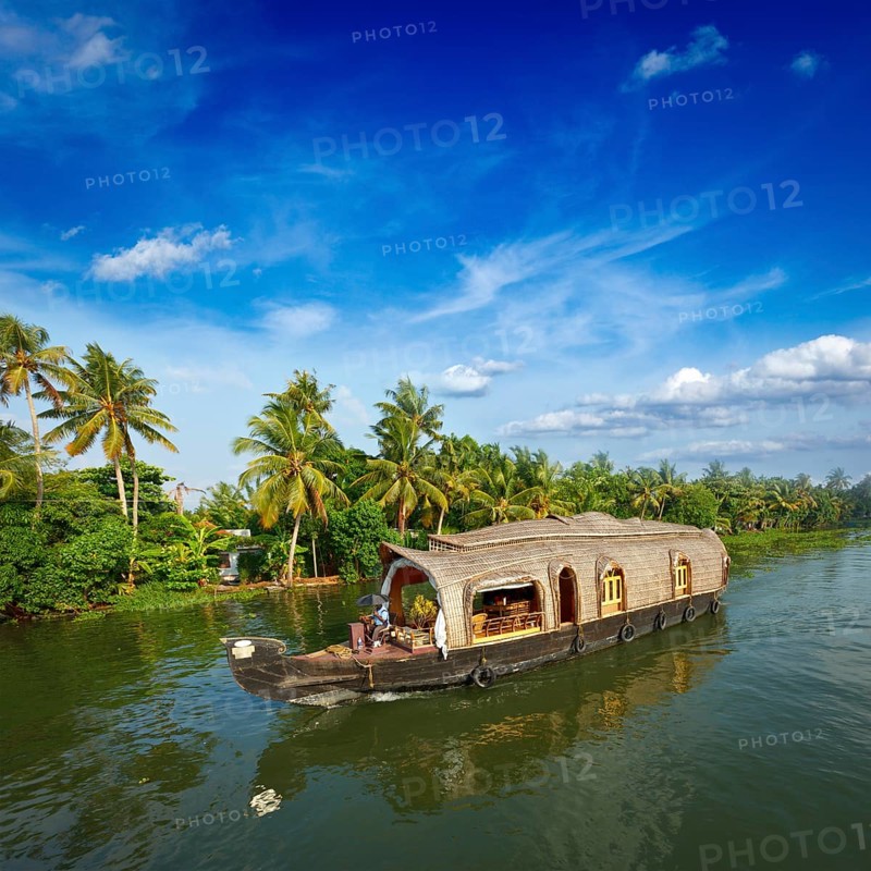 Houseboat on Kerala backwaters. Kerala