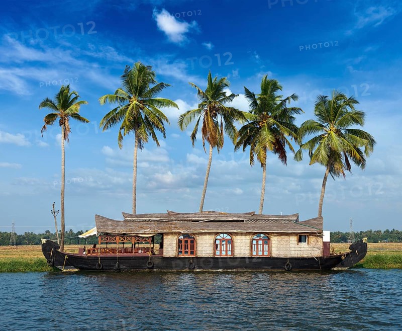 Houseboat on Kerala backwaters. Kerala