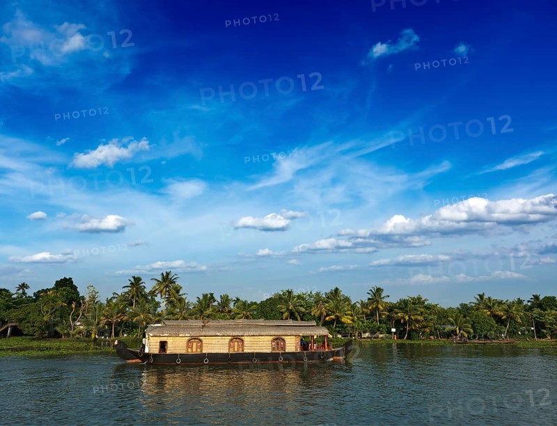 Houseboat on Kerala backwaters. Kerala