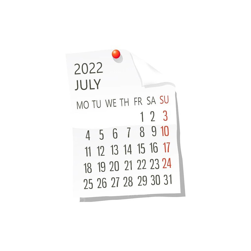 2022 Calendar on white paper