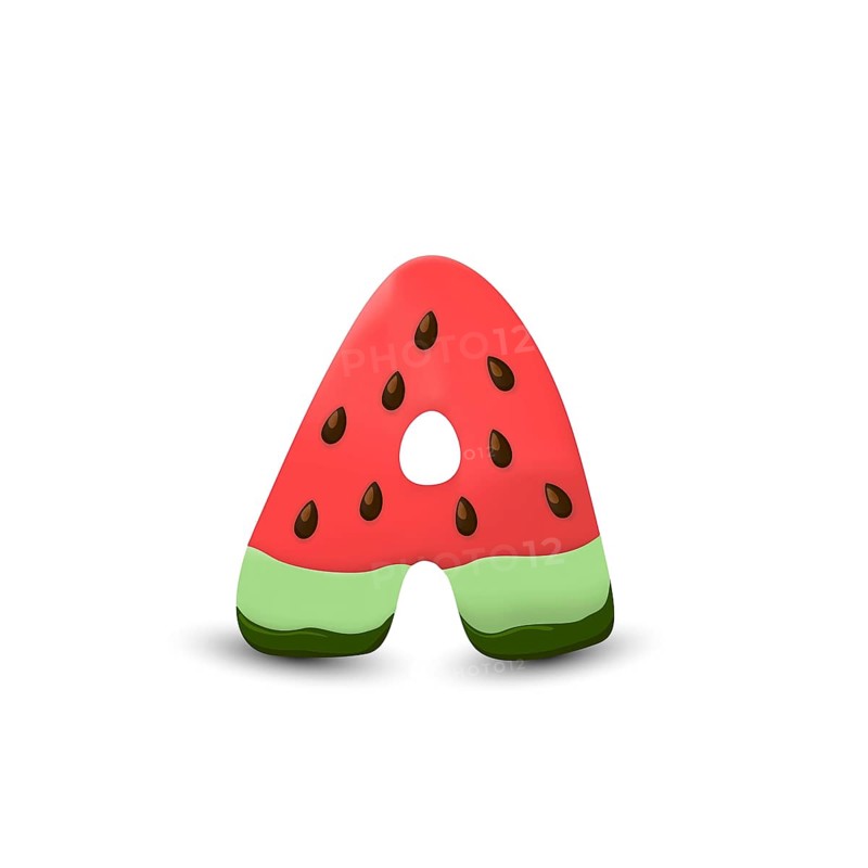 Watermelon letter A