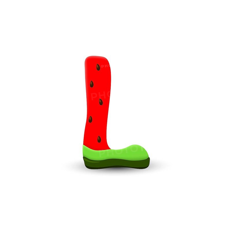 Watermelon letter L