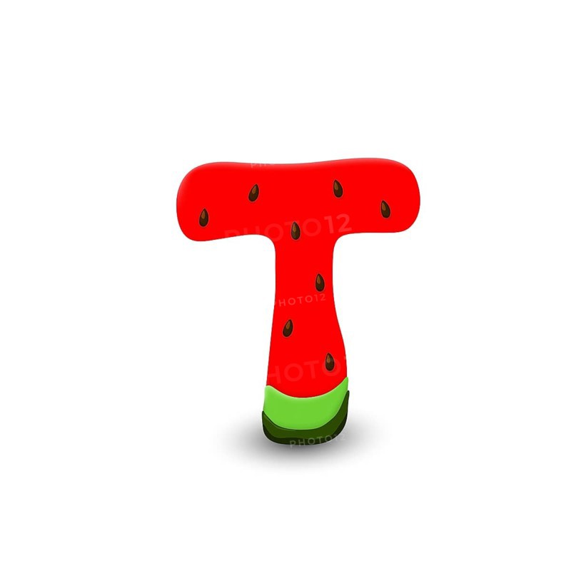 Watermelon letter T