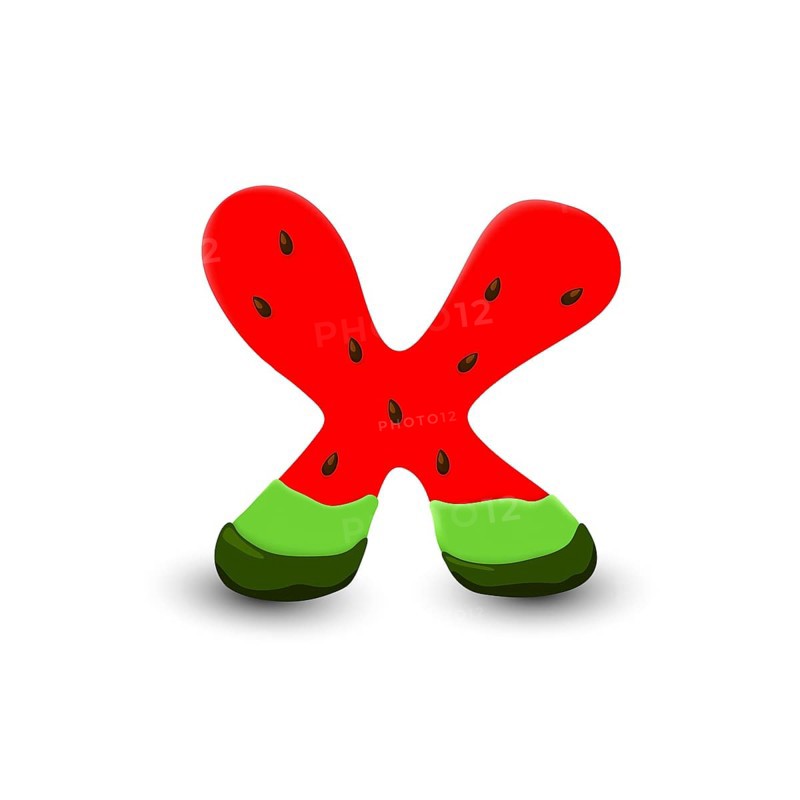 Watermelon letter X