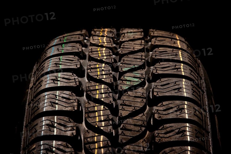 New car tire close up