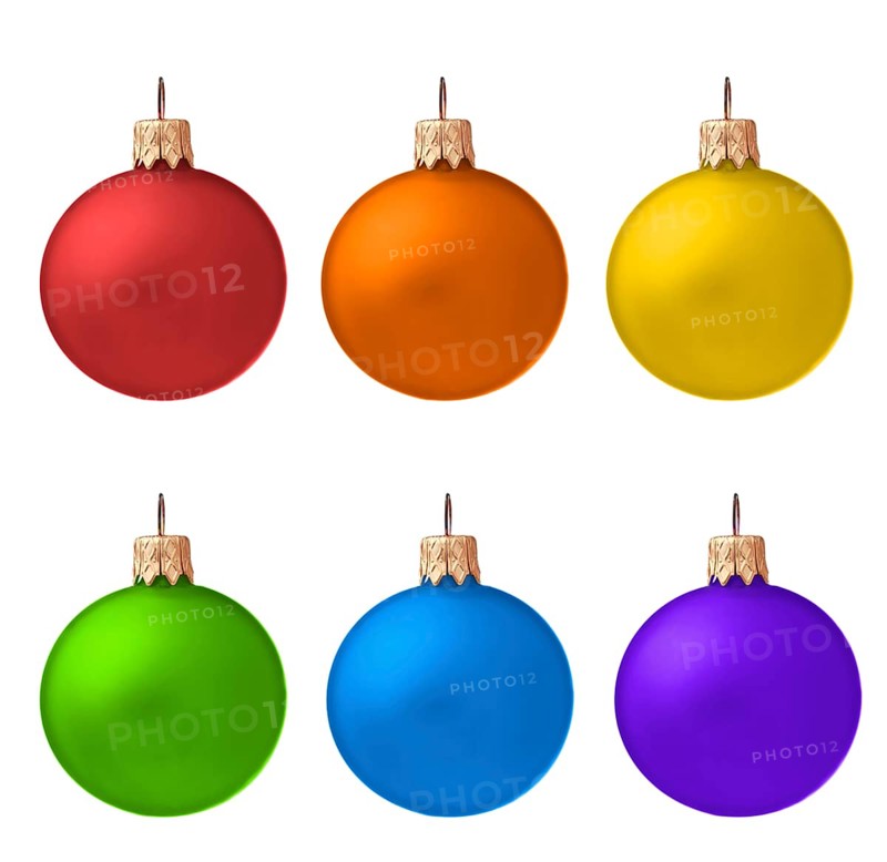 Set of christmas ornaments isolated on white background