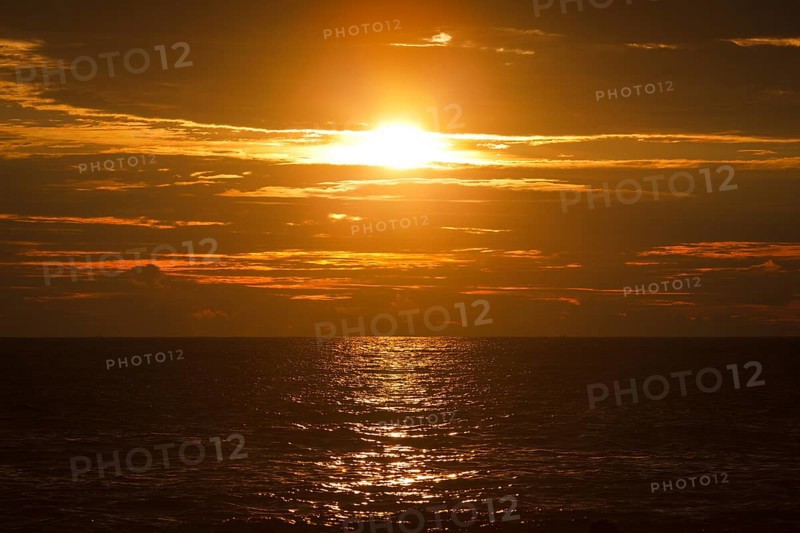 Ocean sunset with great cloudscape. Mirissa