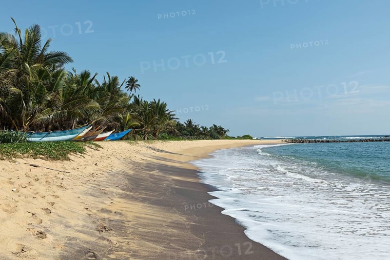 Tropical paradise idyllic beach. Sri Lanka