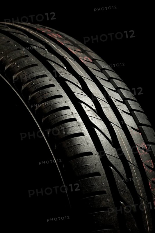 New car tire close up