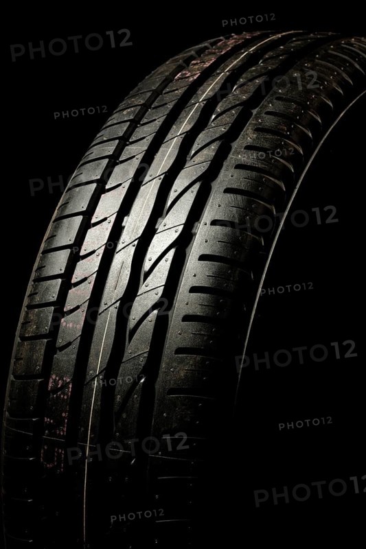 New car tire close up