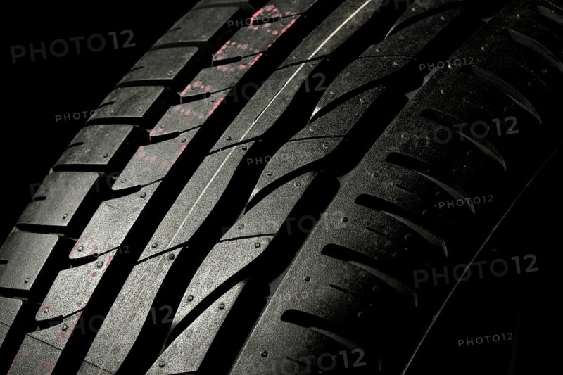 New car tire close up
