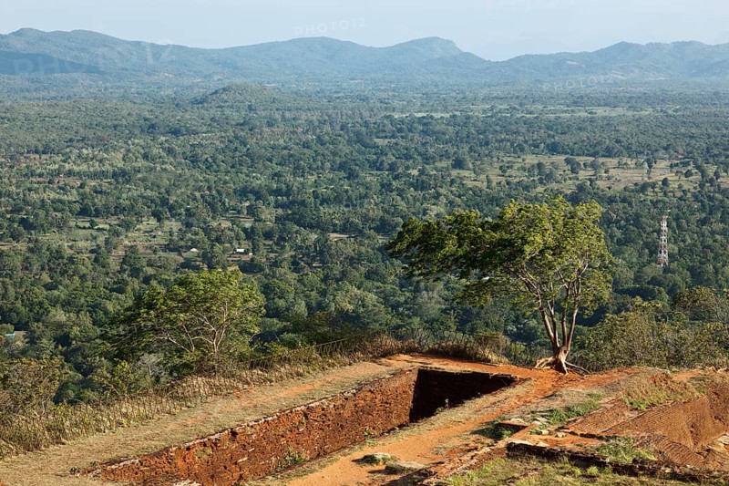 Ruins on top of Sigiriya rock. Sri Lanka