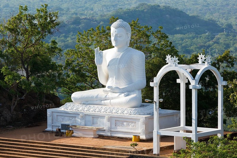White sitting Budha image. Mihintale