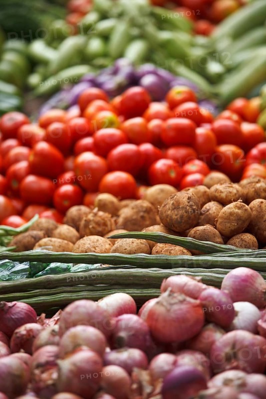 Various vegetables at vegetable market. India