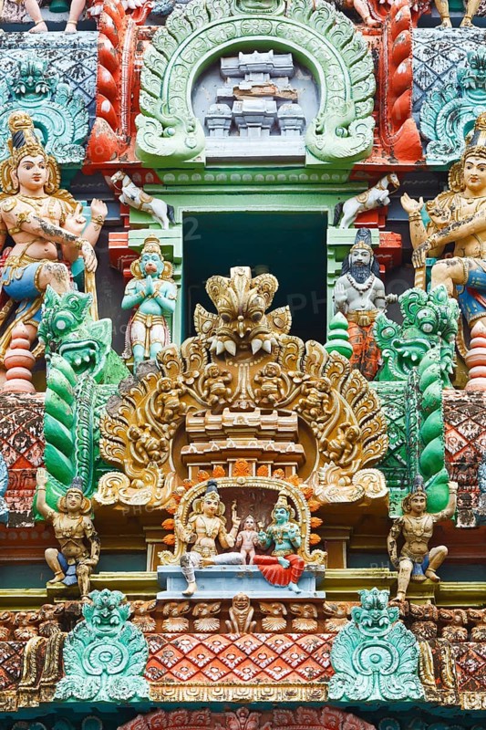 Sculptures on Hindu temple gopura
