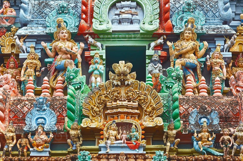 Sculptures on Hindu temple gopura