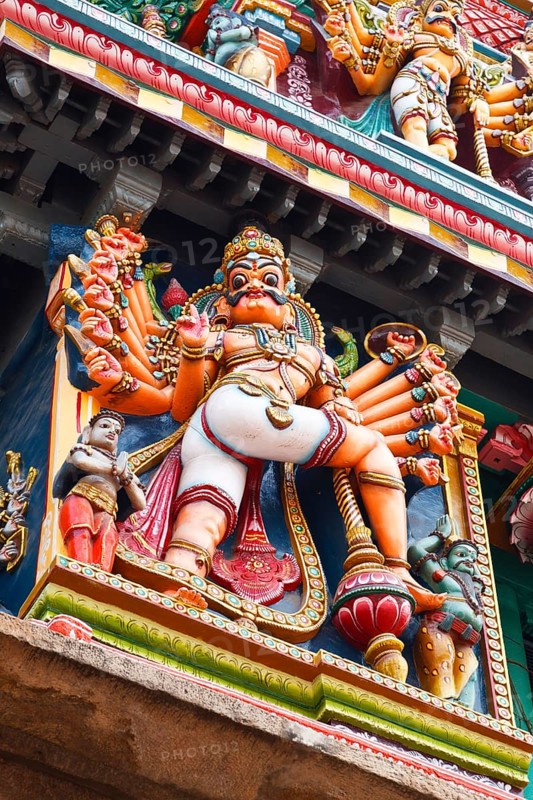 Sculptures on Hindu temple gopura