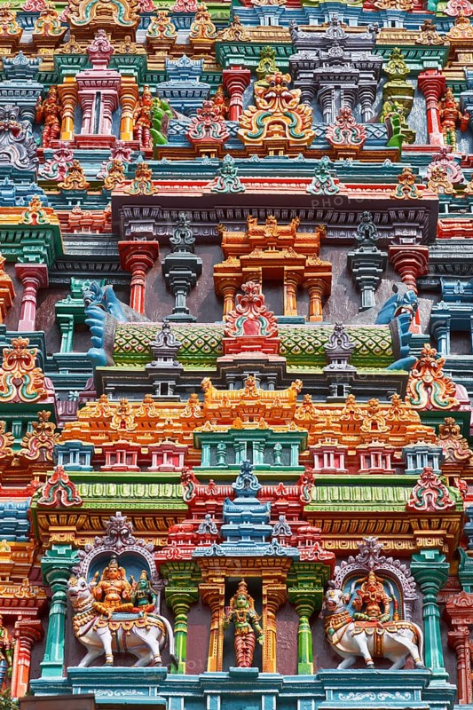 Sculptures on Hindu temple gopura