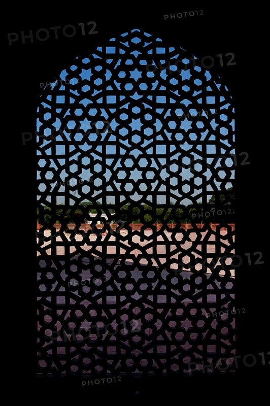Marble carved screen window at Humayun's Tomb