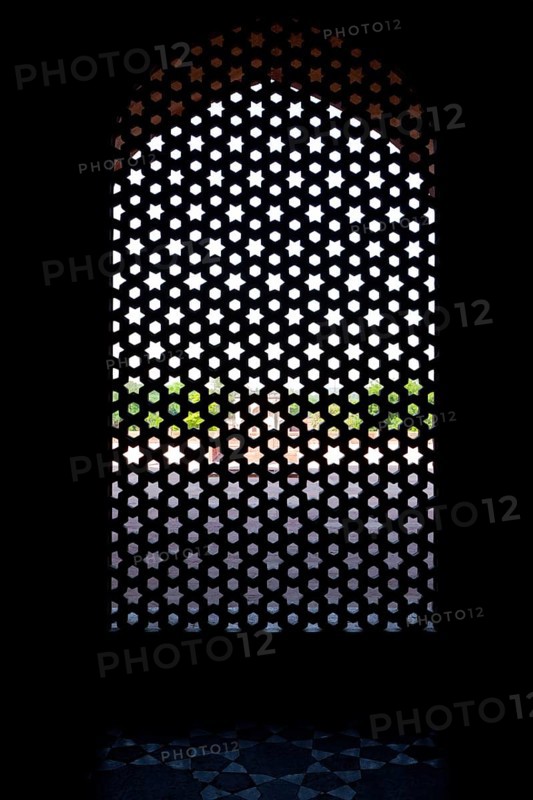 Marble carved screen window at Humayun's Tomb