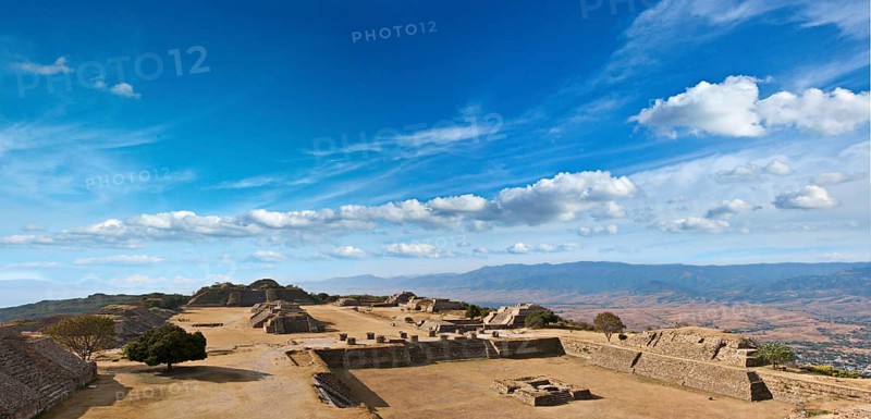 Panorama of sacred site Monte Alban. Oaxaca