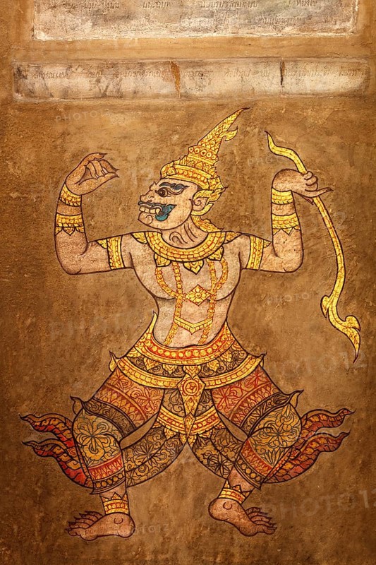 Mural painting Point massage at Wat Pho